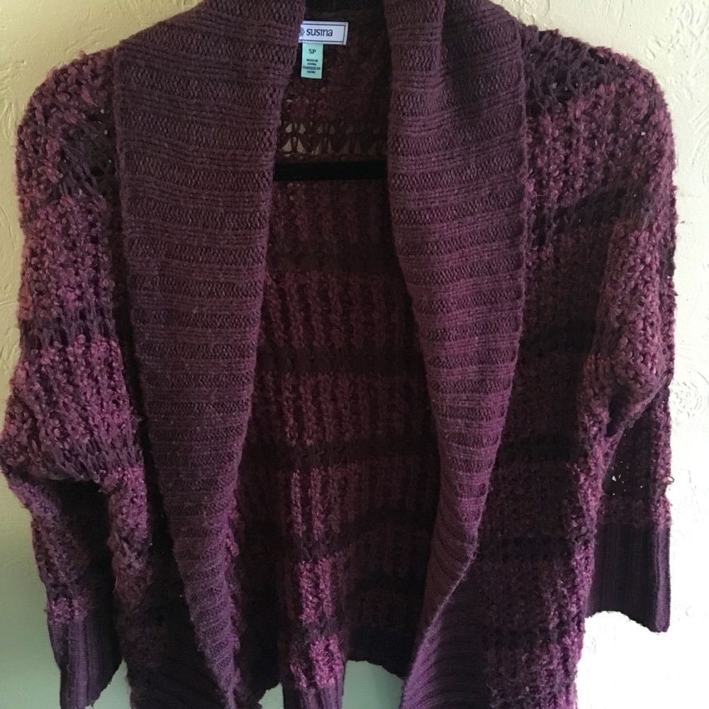 Purple cardigan